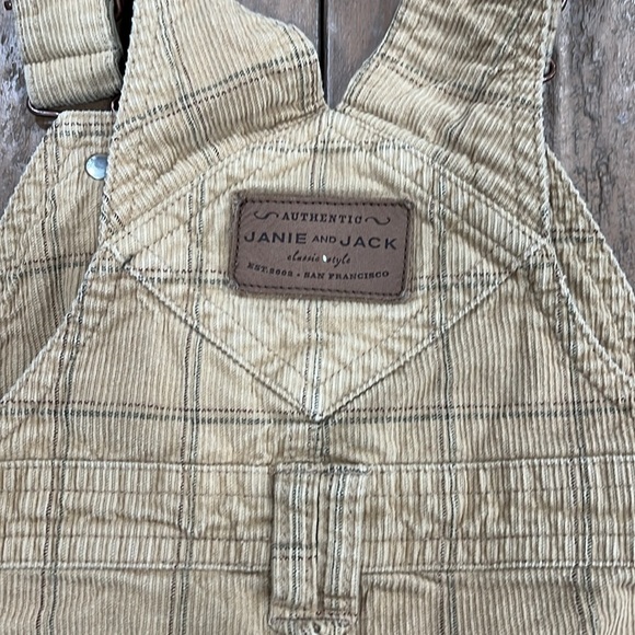 Janie and jack caramel plaid corduroy overalls - Picture 7 of 7